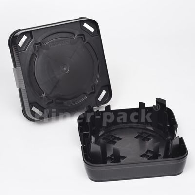 Capacidade 25pcs Embalagem de Wafer Semicondutor Caixa Negra Condutora PP Wafer Horizontal Carregador